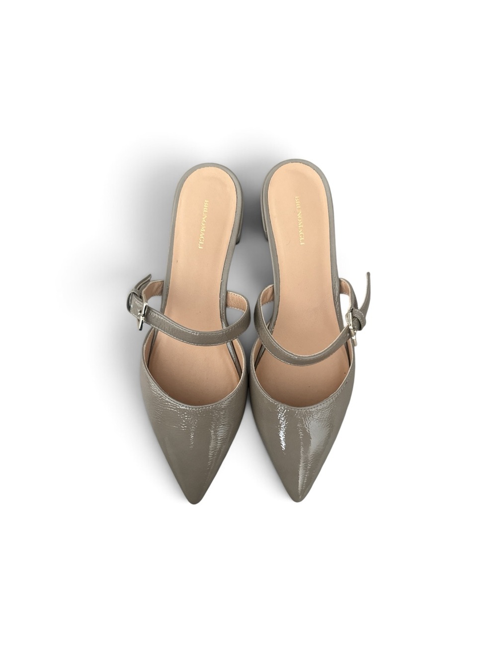 Bruno Magli Pasha Leather Mule Pointed Toe Slingback Mules in Taupe